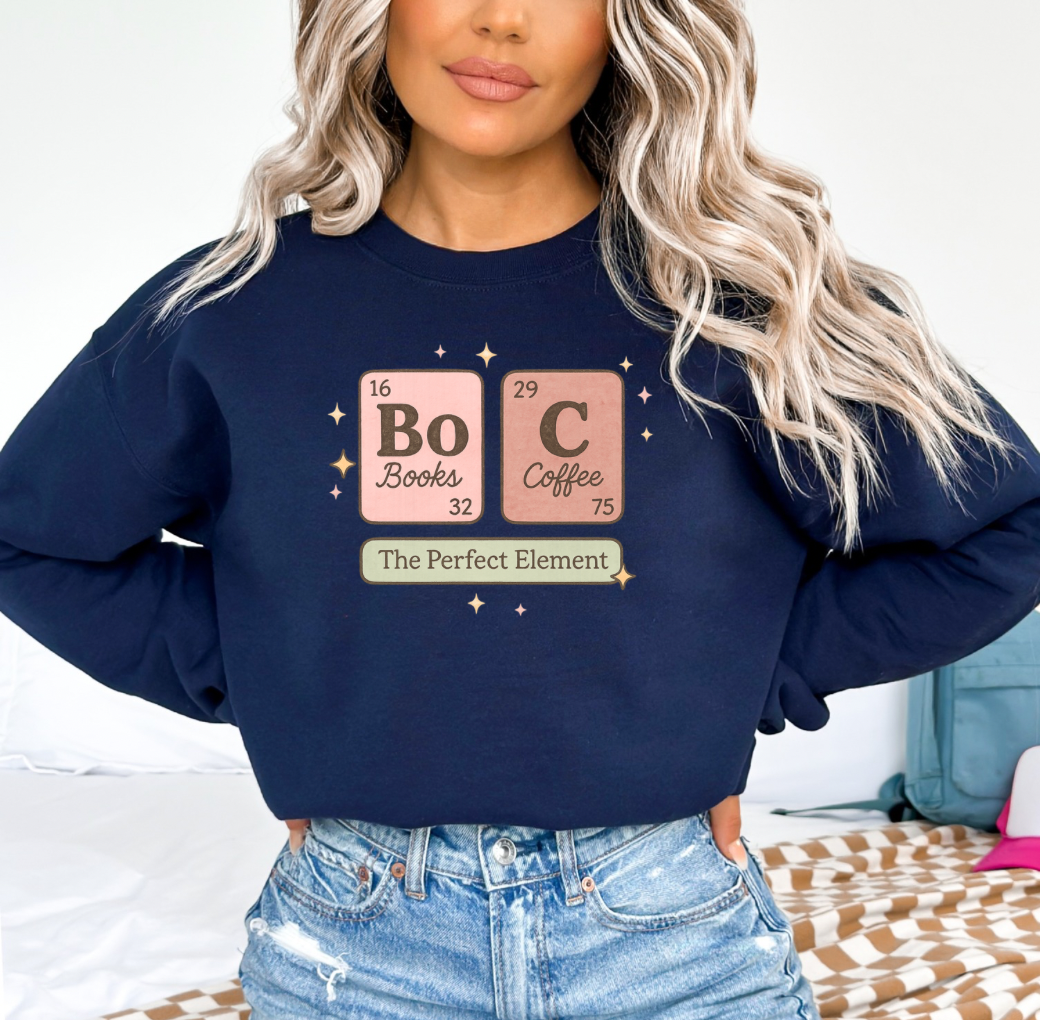 Books and Coffee Elements Crewneck (Navy)