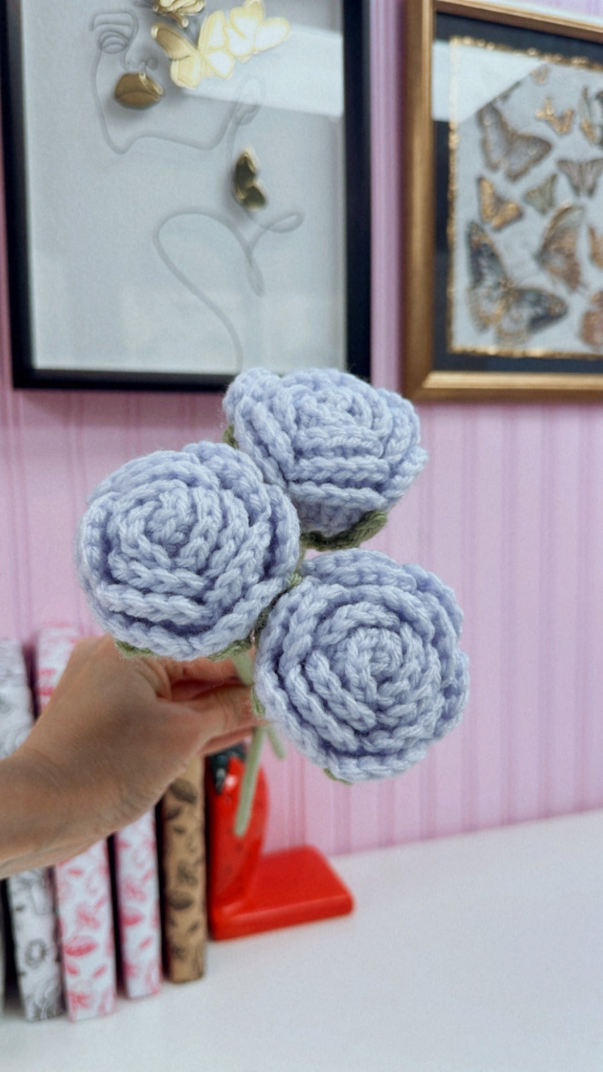 Crochet light Purple Rose Flower (1)
