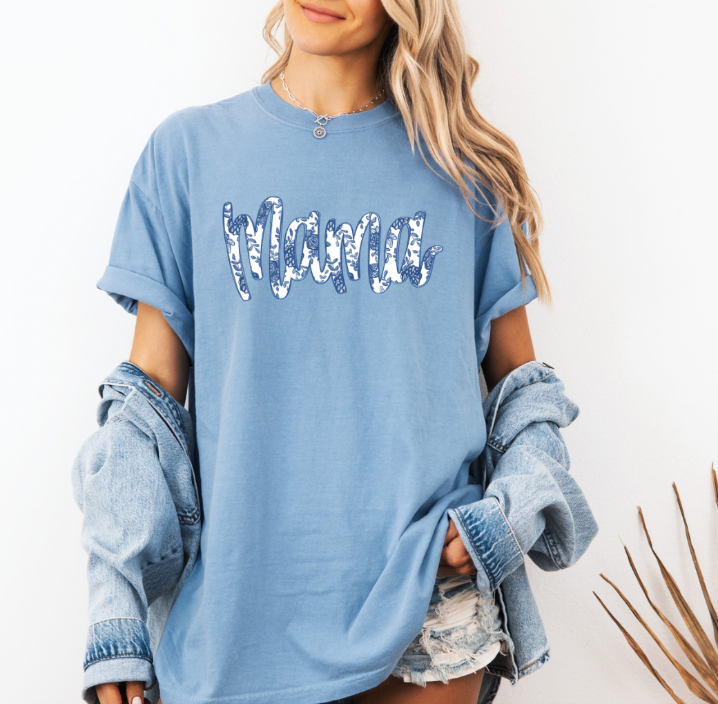 Vintage Mama T-shirt (Blue)