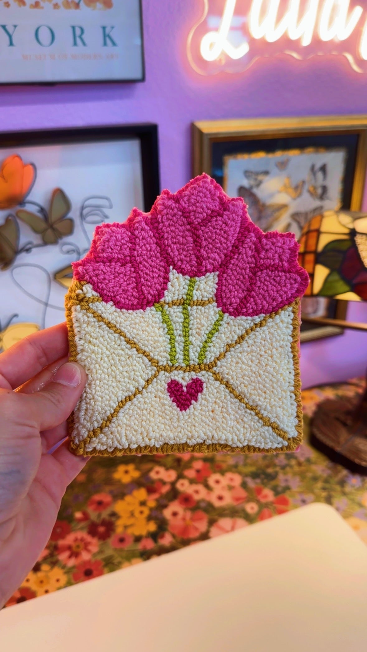Sending Flowers Handmade Mug Rug Coaster