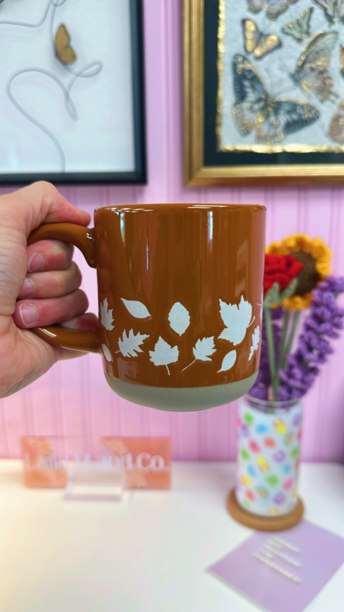 Fall Leaves Stoneware Coffee Mug (14oz)