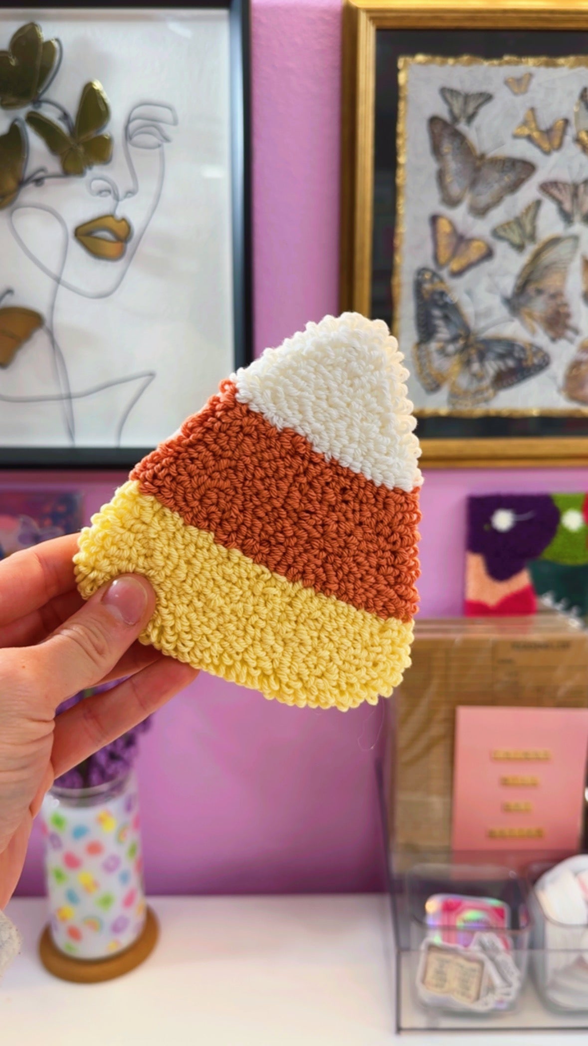 Candy Corn Handmade Coaster