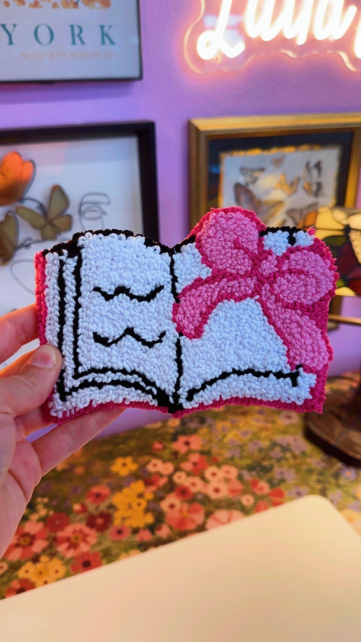 Open Book Handmade Mug Rug Coaster