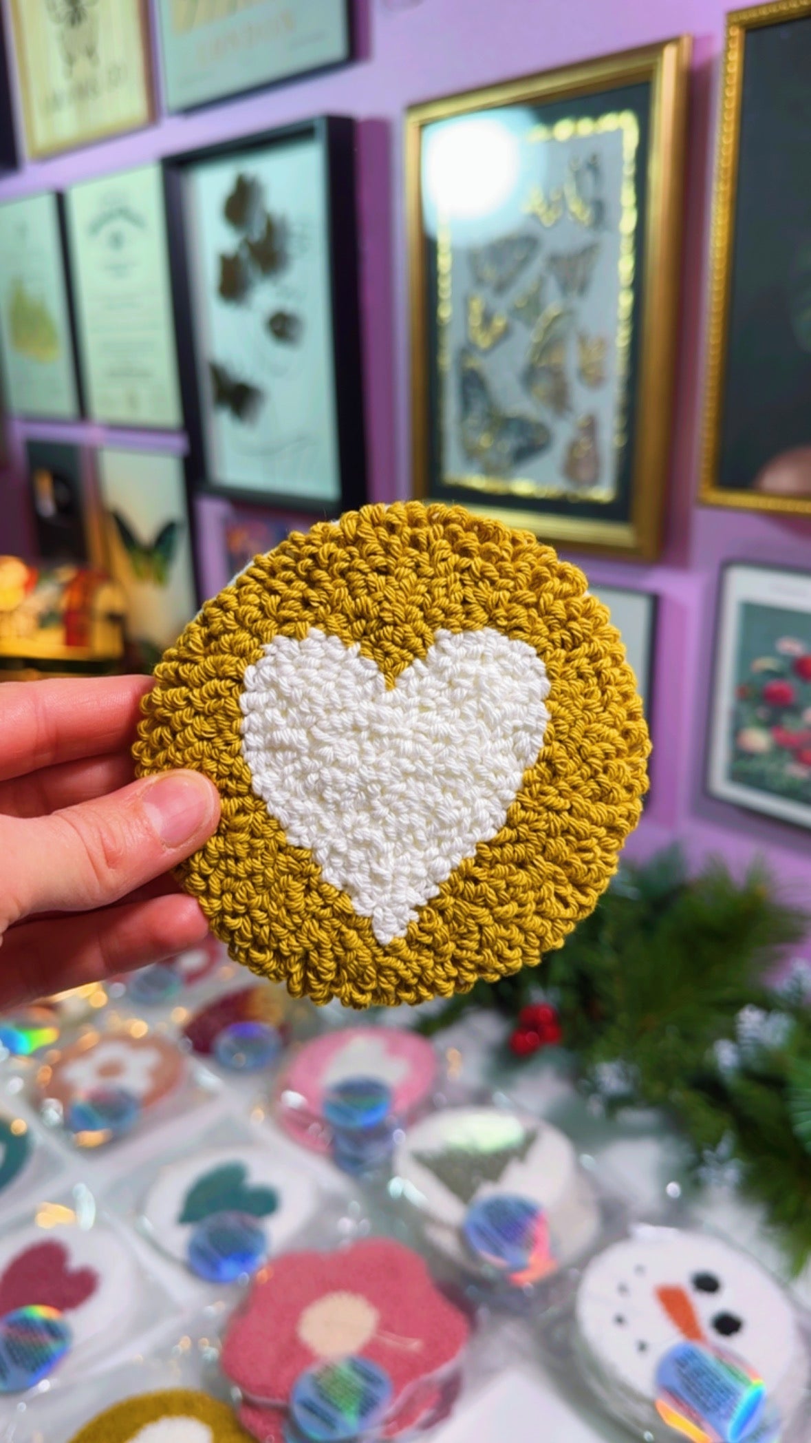 Mustard Heart Handmade Coaster
