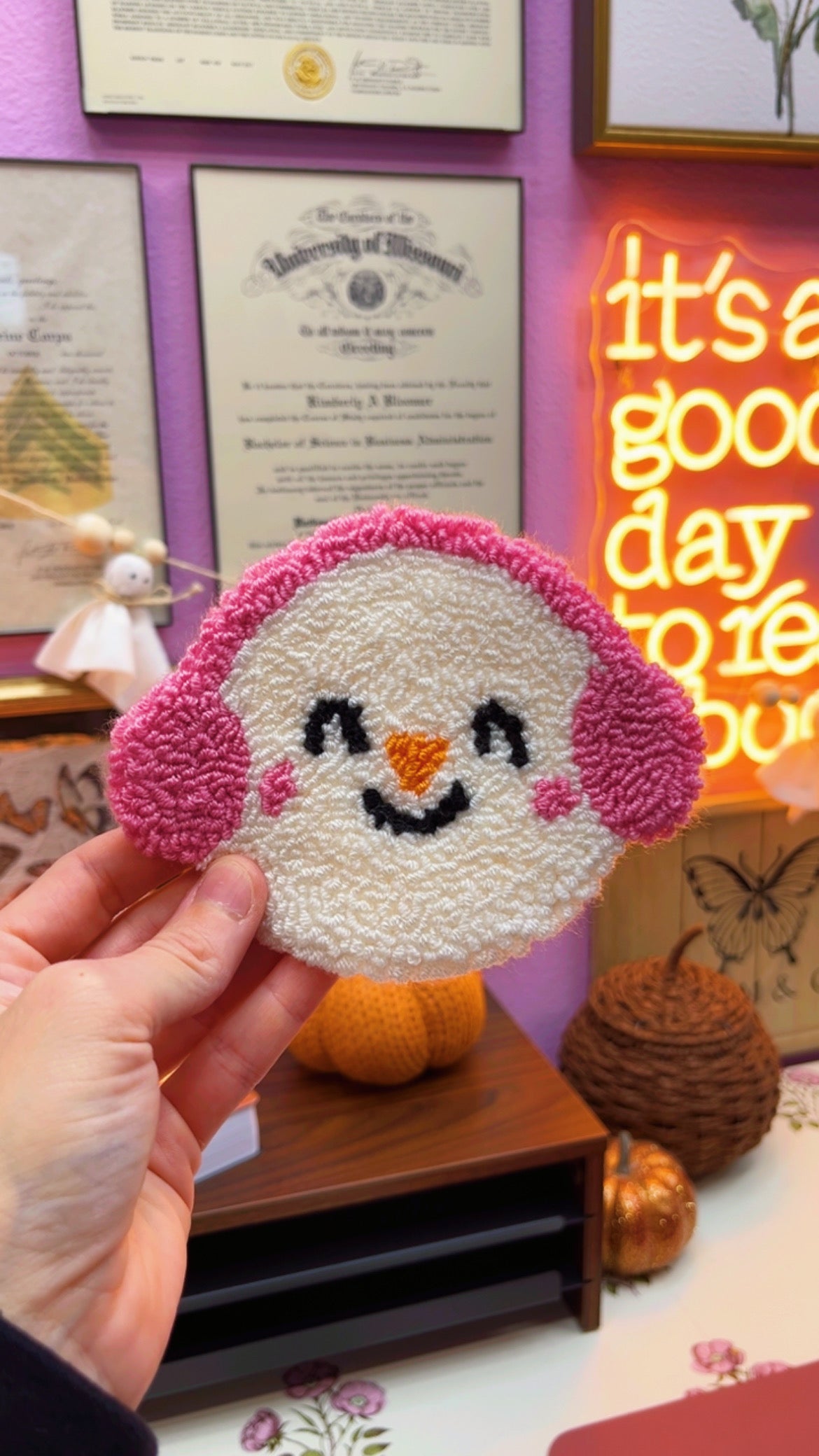 Snowwoman Mug Rug Coaster