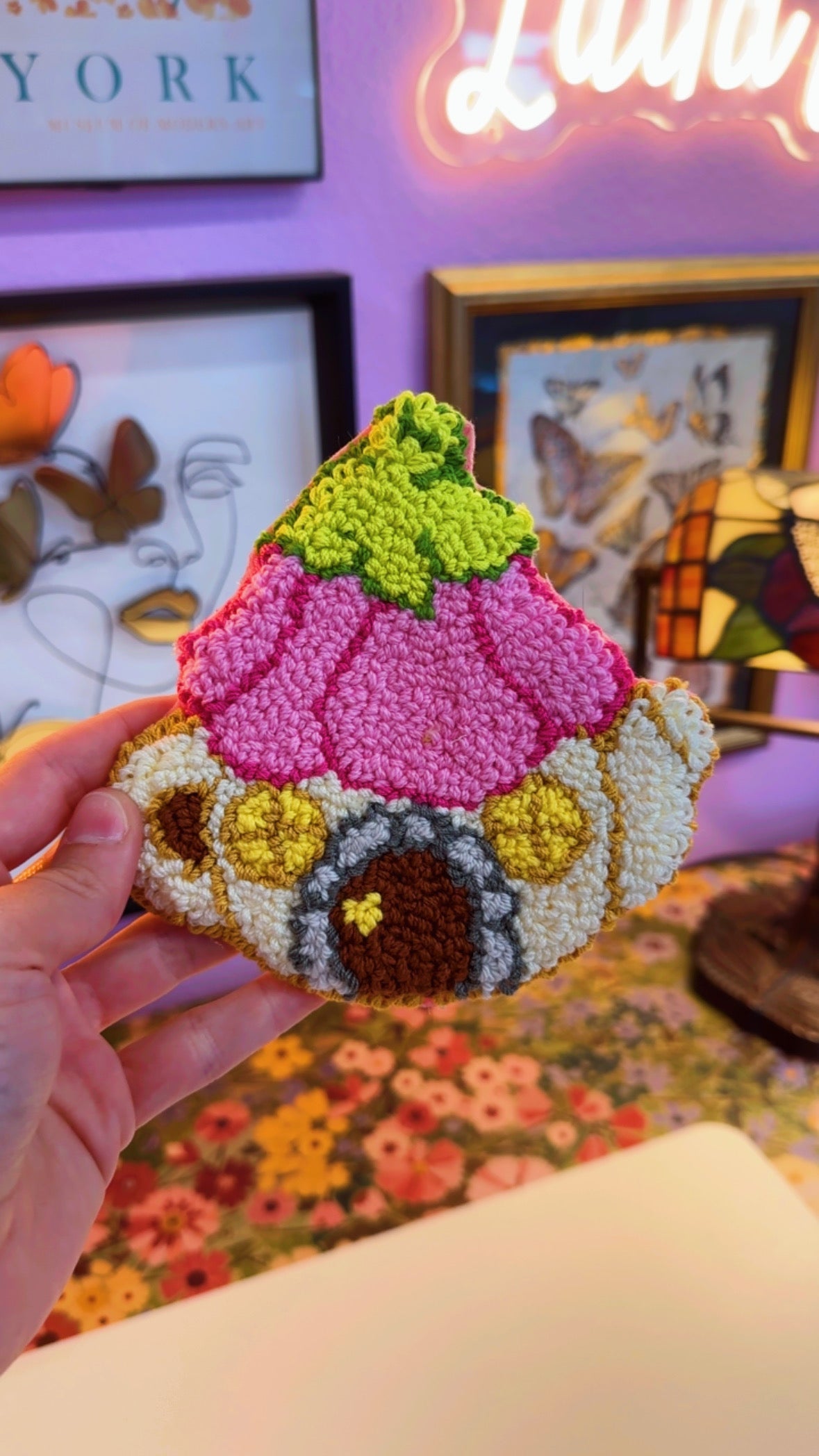 Fairy House Handmade Mug Rug Coaster
