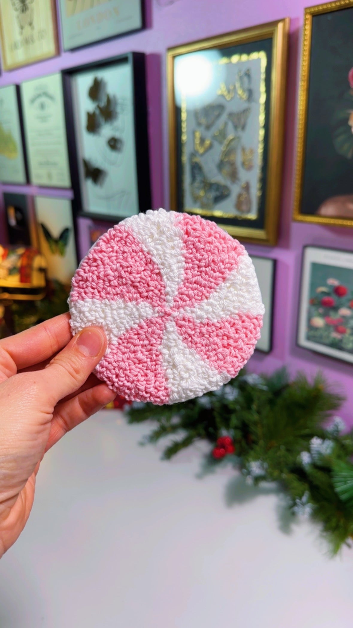 Pink Candy Handmade Coaster