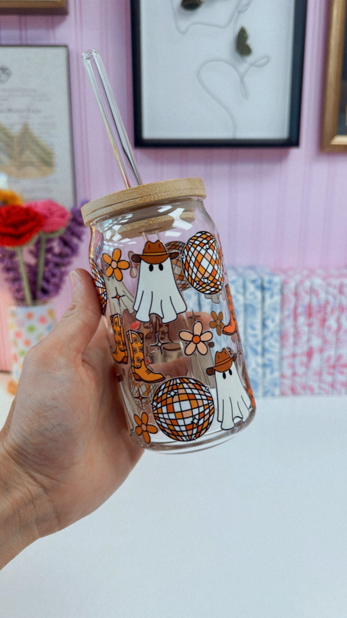 Ghost Disco 16 oz Glass Can