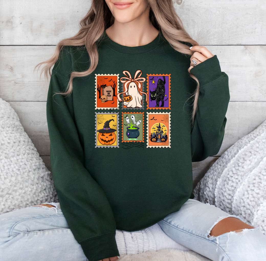 Spooky Stamps Crewneck (Forest)