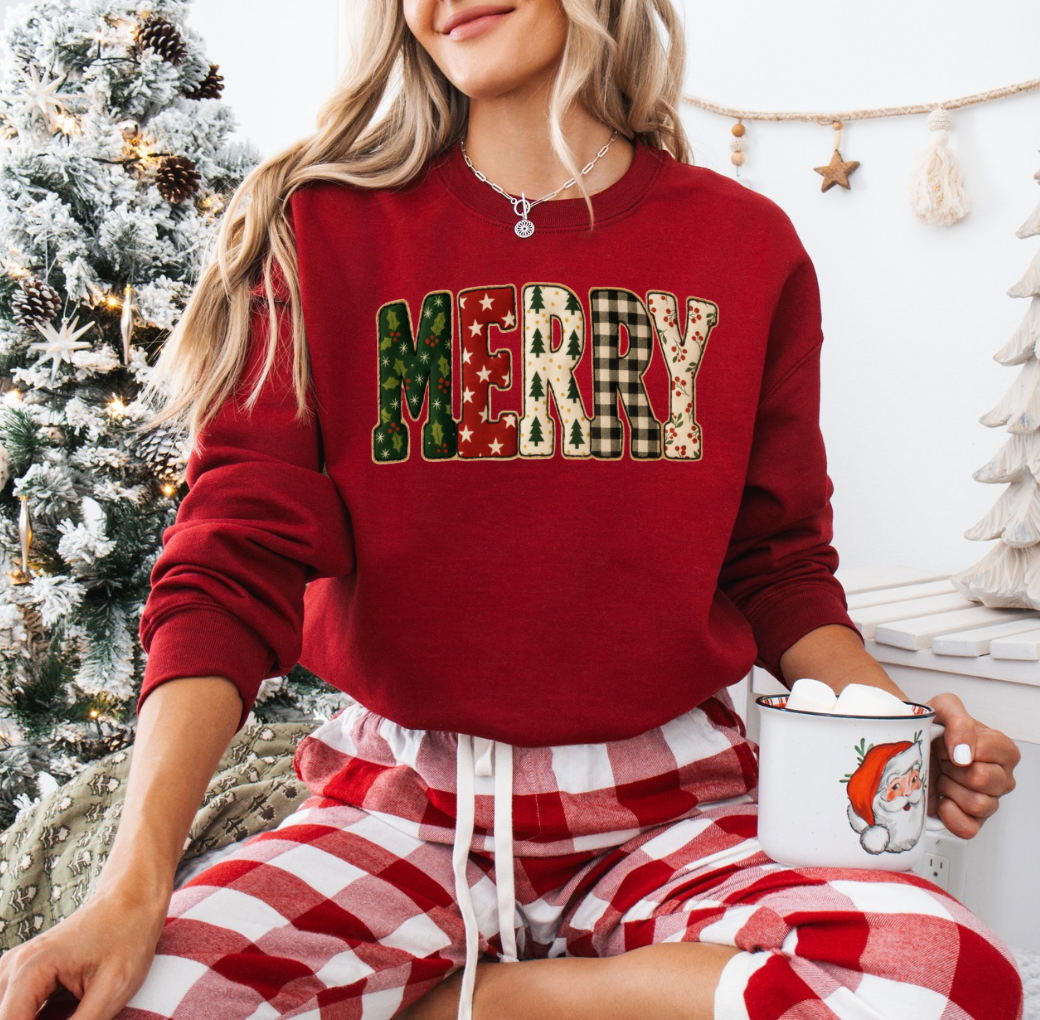Merry Crewneck (Deep Red)