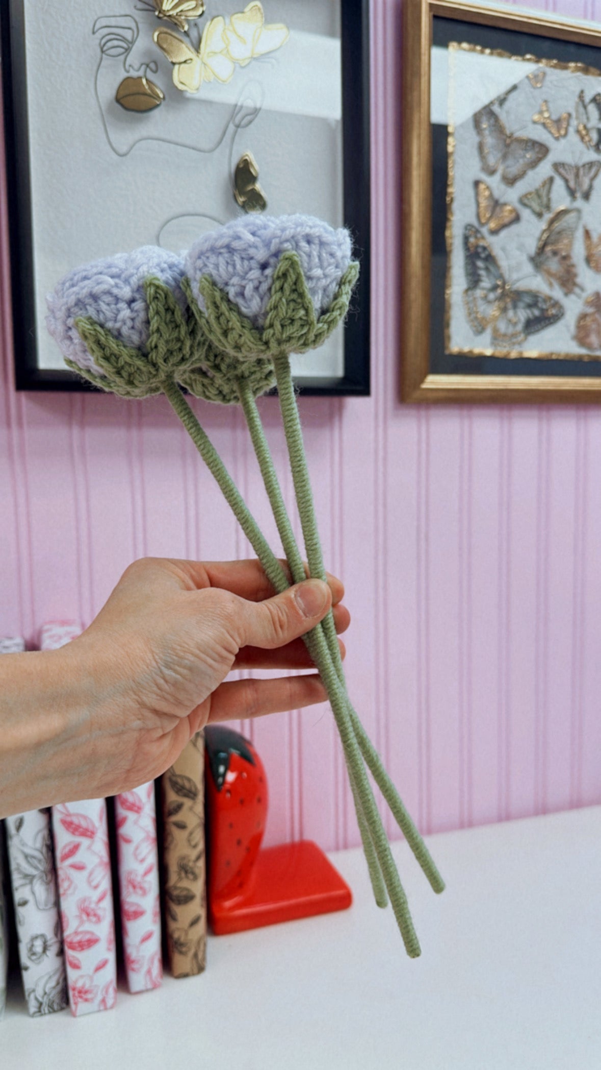 Crochet light Purple Rose Flower (1)