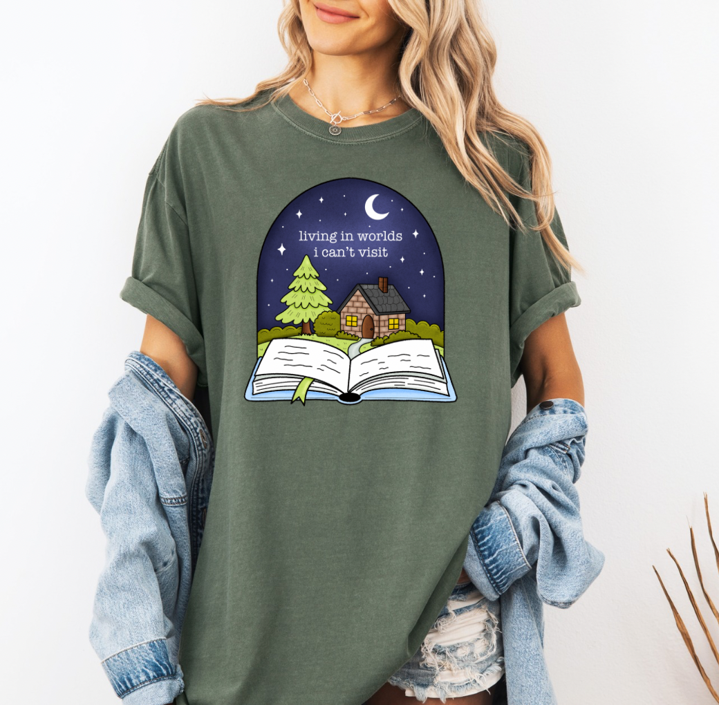 Living in Worlds I Can’t Visit T-shirt (Sage)