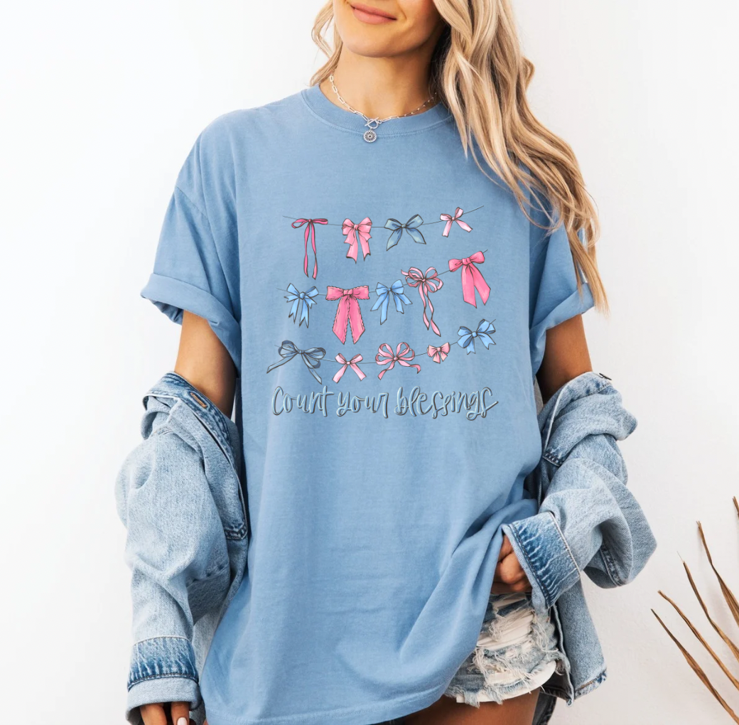 Count your Blessings T-shirt (Light Blue)