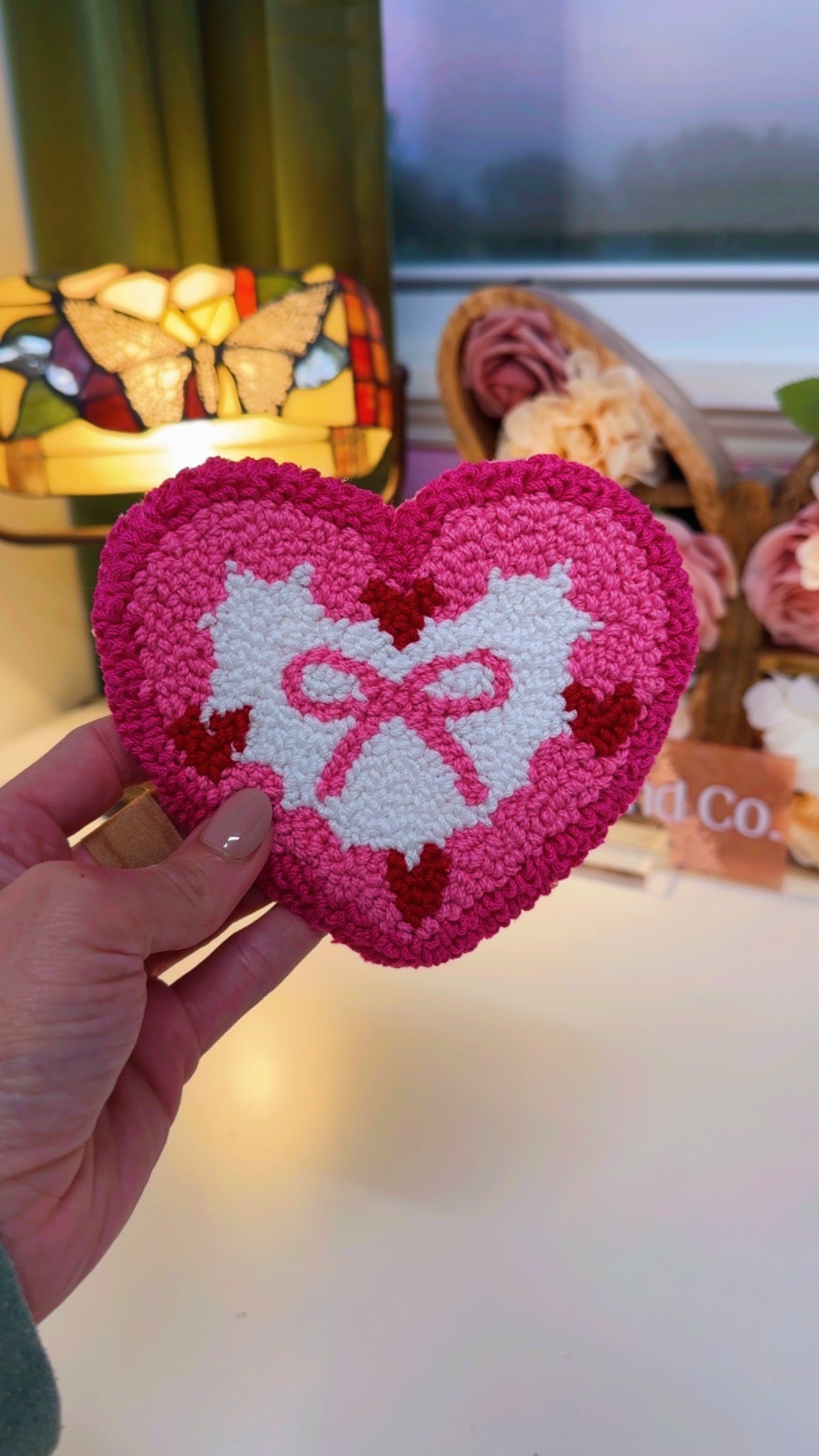 Coquette Heart Mug Rug Coaster