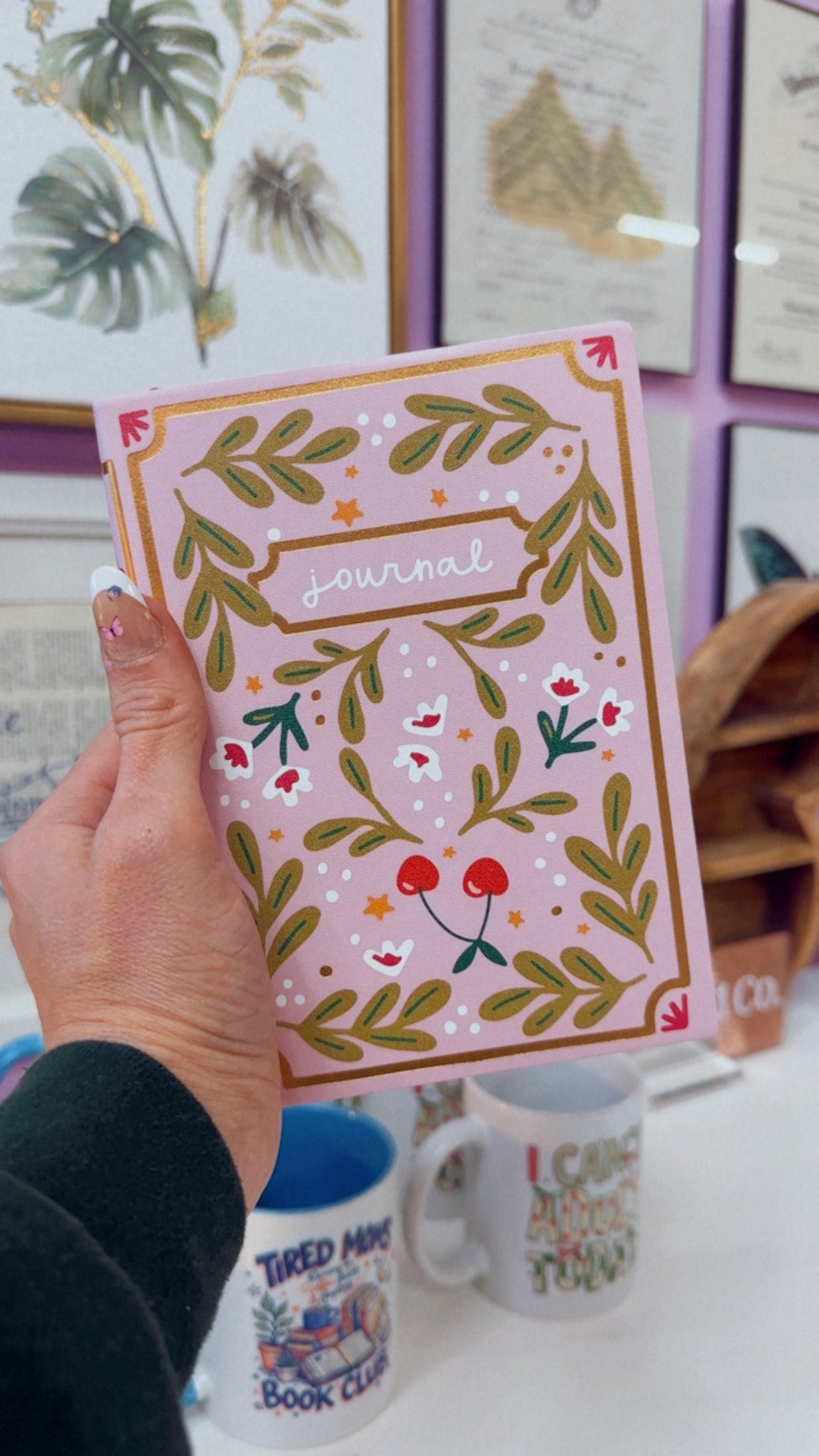 Cherries and Florals Softcover Journal