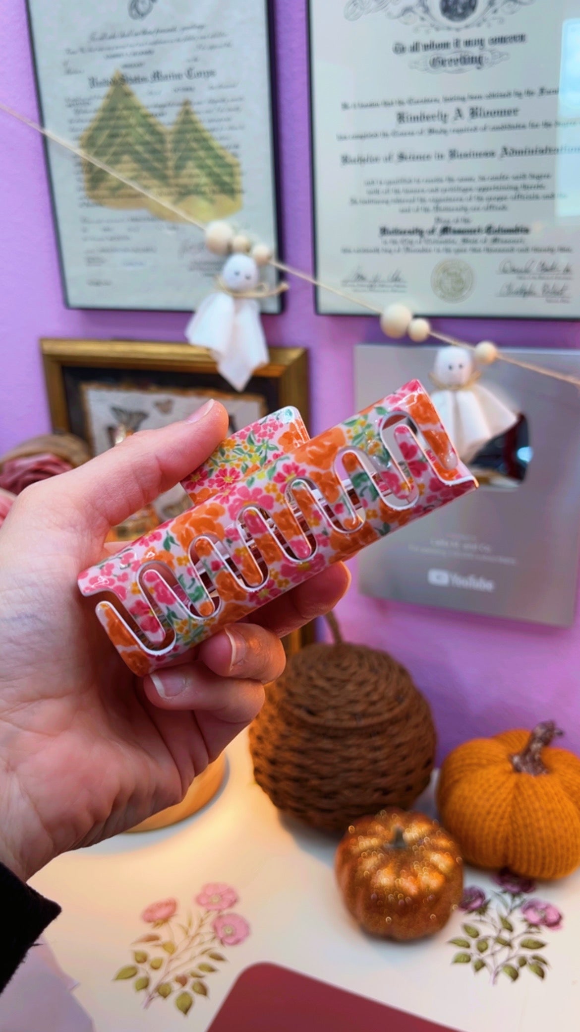 Pink Garden Claw Clip