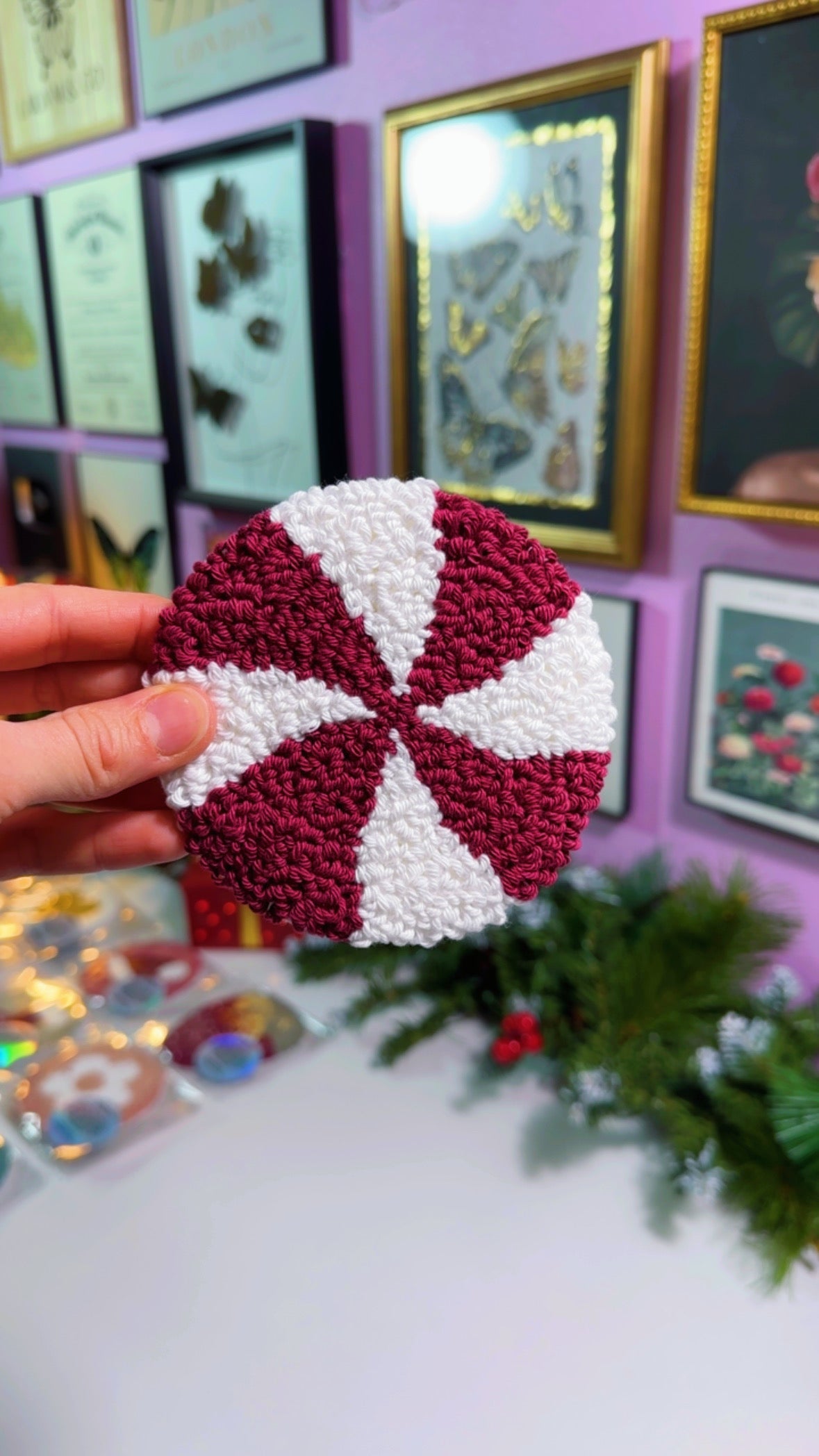 Holiday Candy Handmade Coaster