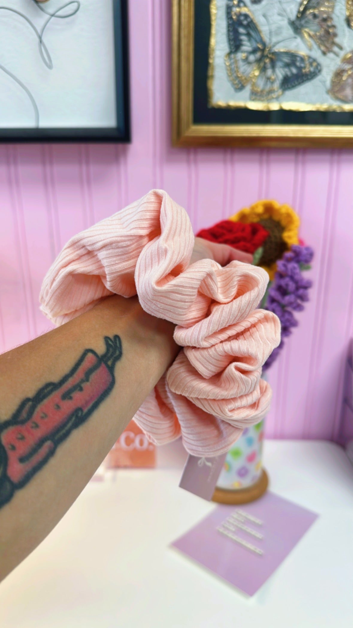 Baby Pink Silk XL Scrunchie