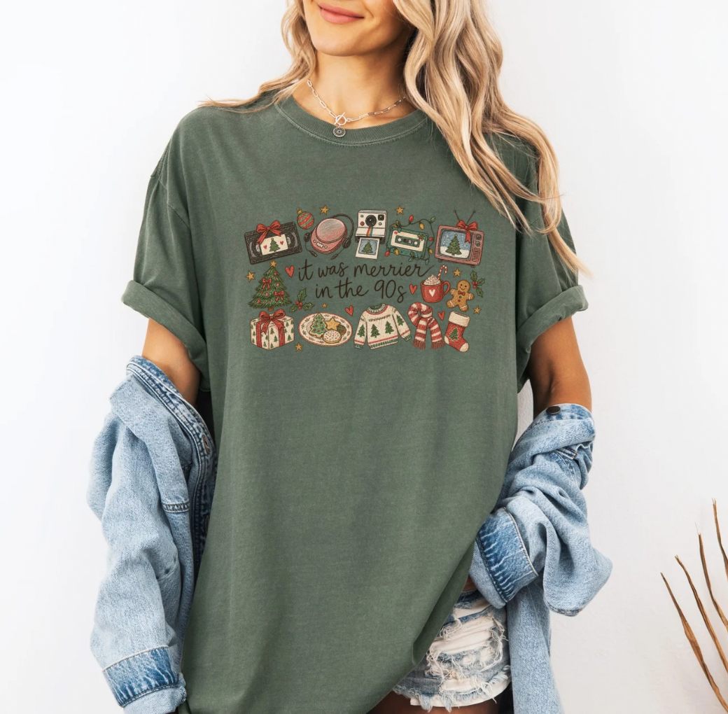 It was Merrier in the 90’s T-shirt (Sage)
