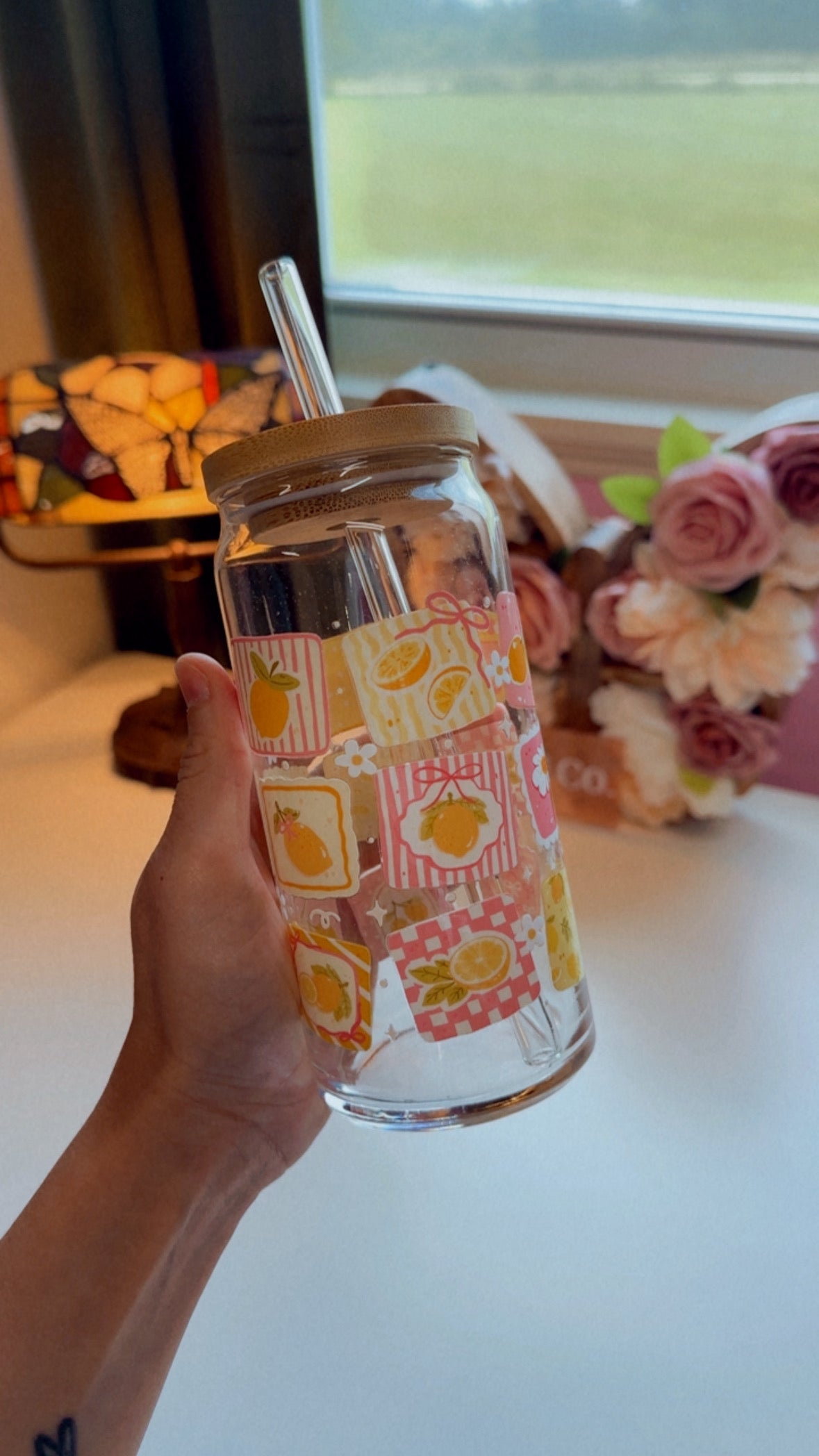 Pink Lemonade 20 oz Glass