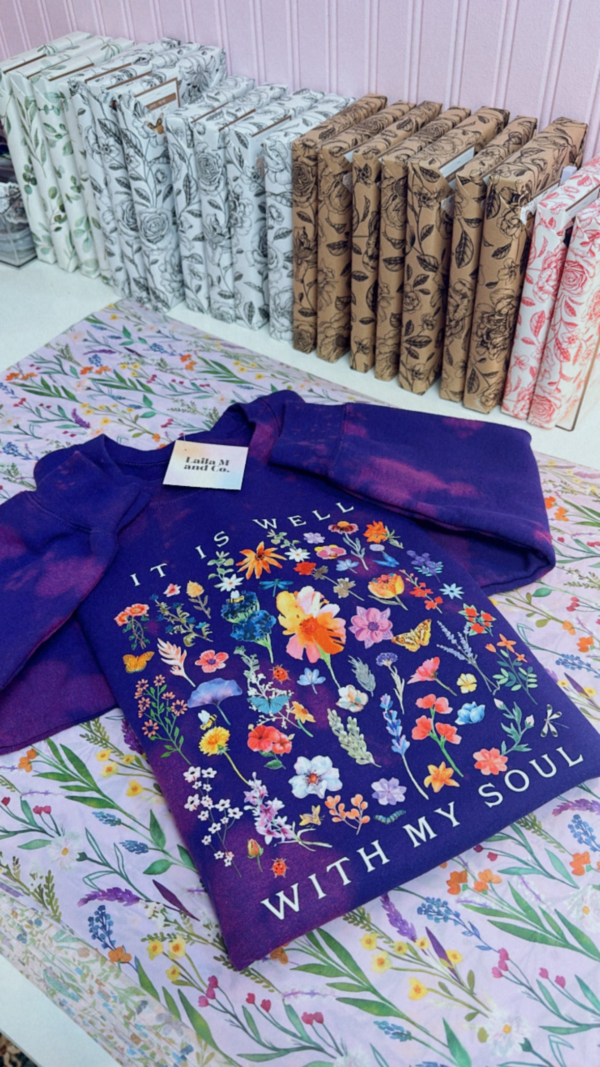 It Is Well With My Soul Tie-Dye Crewneck (Purple!)