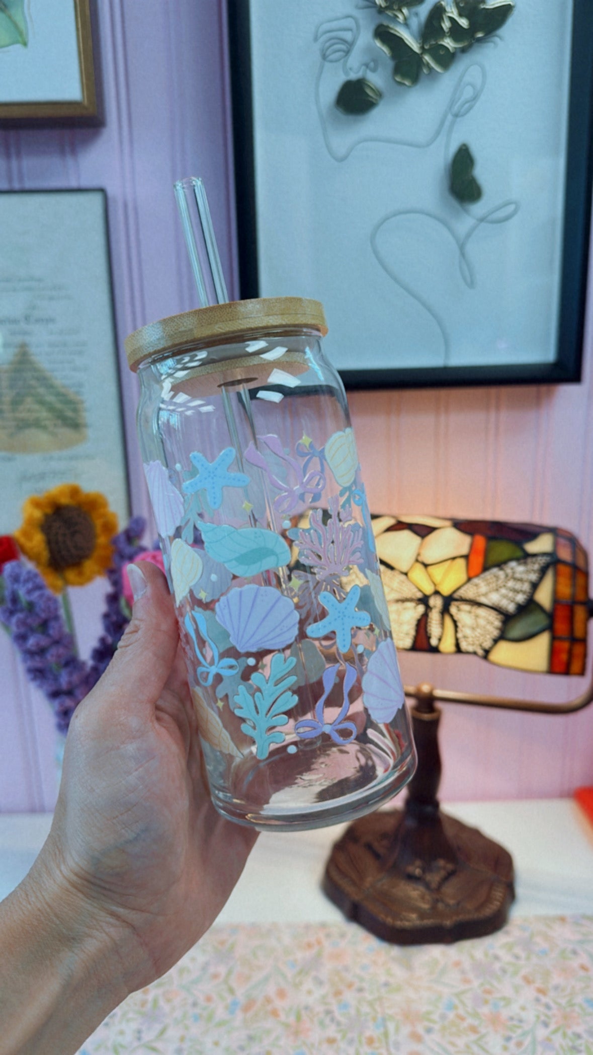 Sea Shells 20 oz Glass