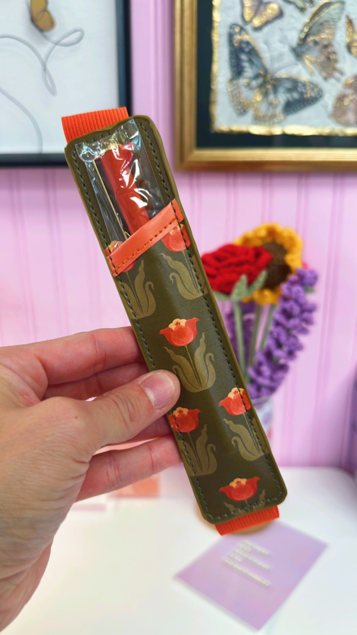 Tulip Embroidered Journal with Pen