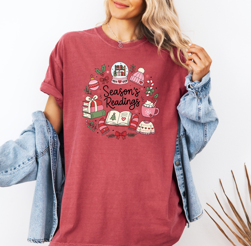 Season’s Readings T-shirt (Crimson)