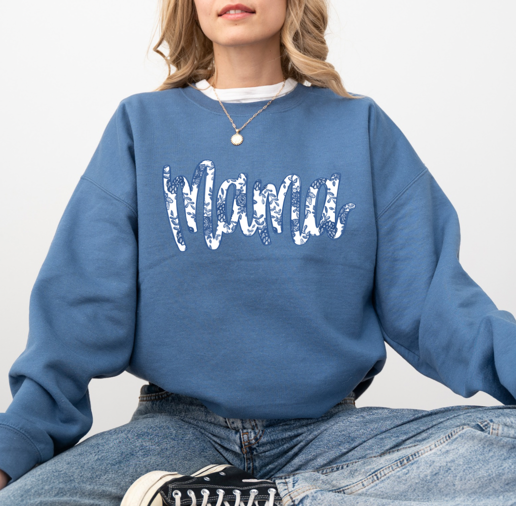 Vintage Mama Crewneck (Blue)