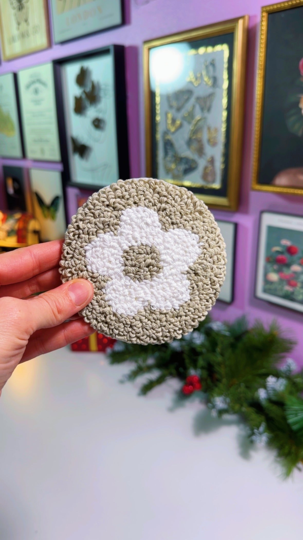 Sage Flower Handmade Coaster