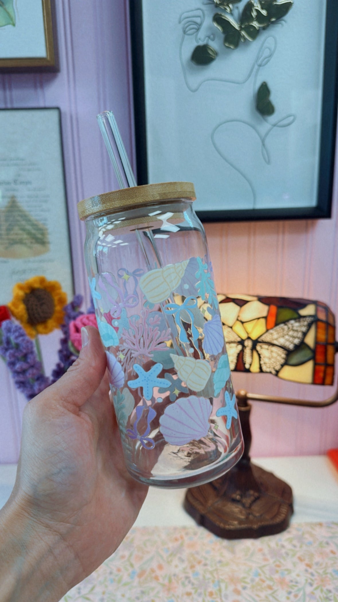 Sea Shells 20 oz Glass