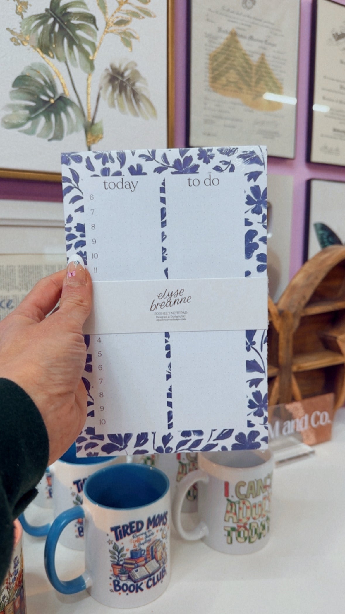Blue Floral Daily Planner