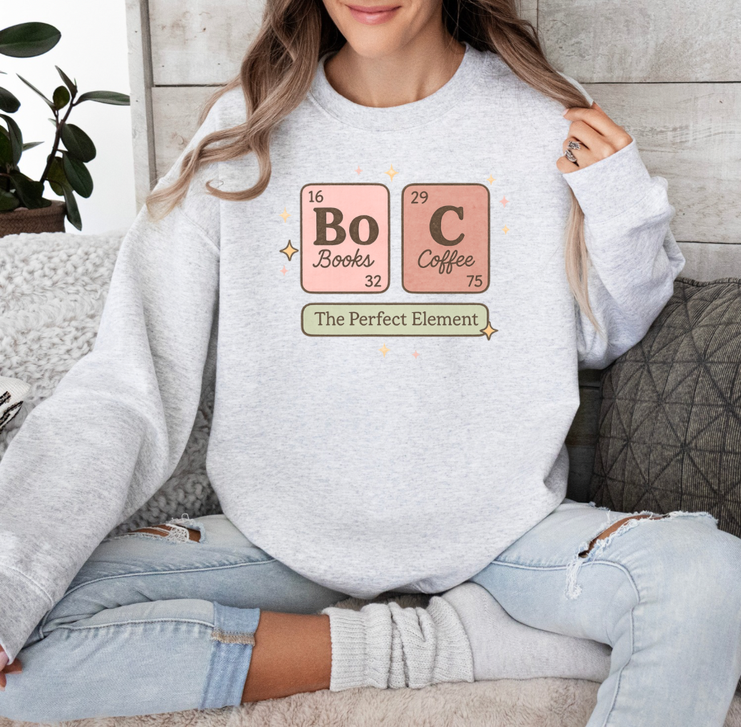 Books and Coffee Elements Crewneck (Ash)