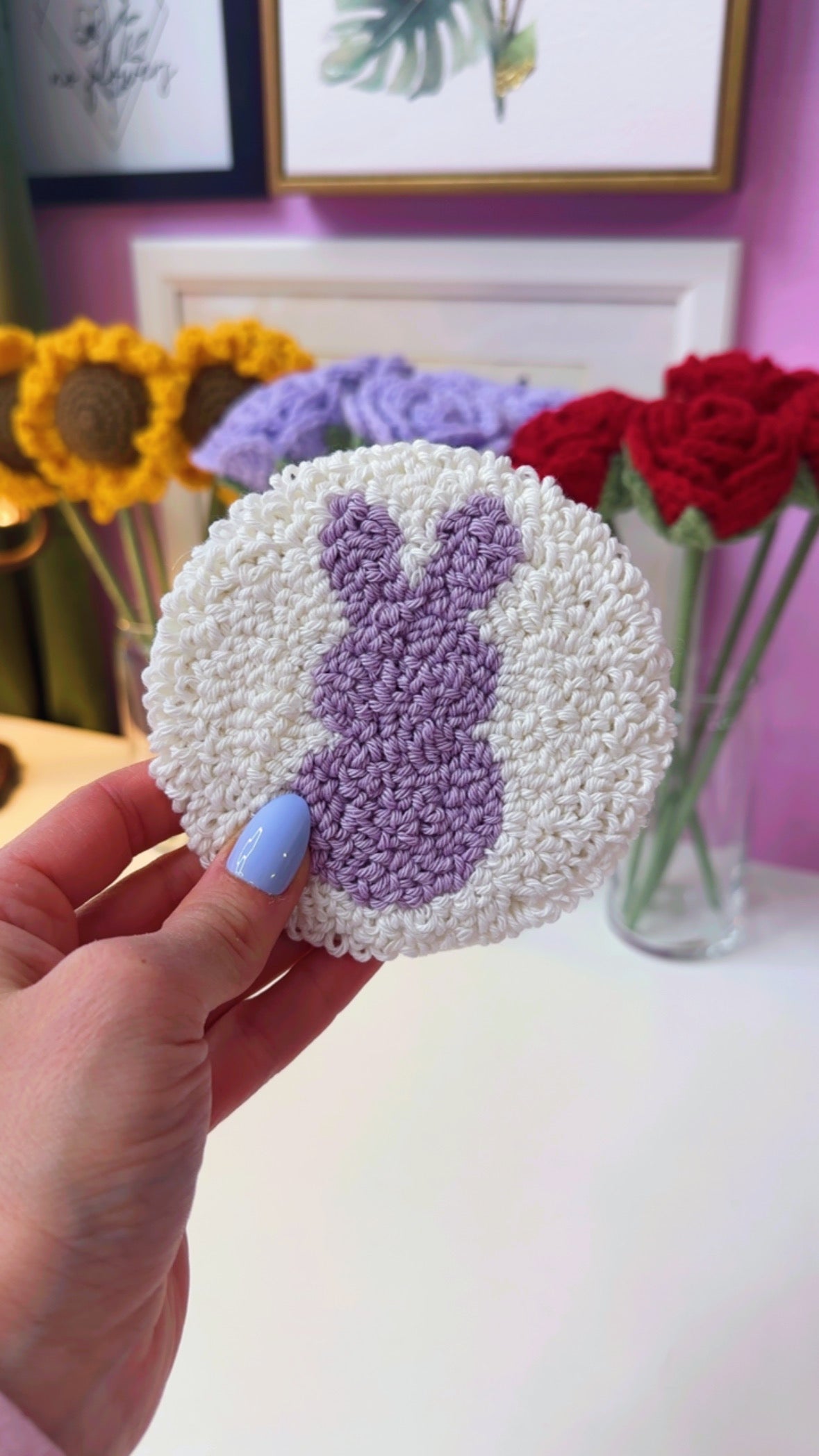 Purple Bunny Handmade Coaster