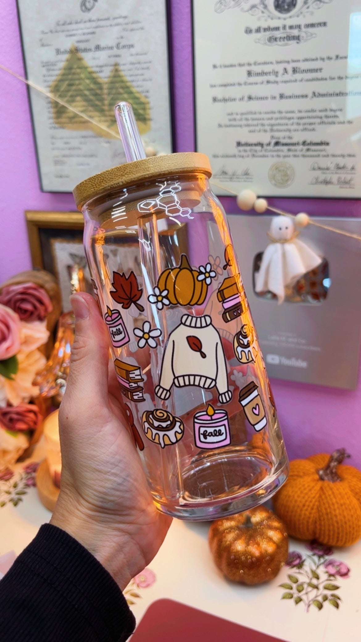 Sweaters and Coffee 20 oz Glass