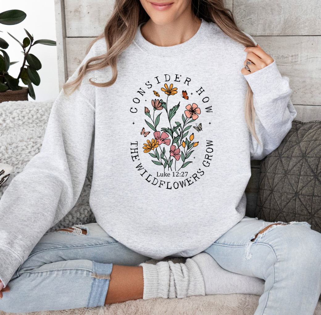 Consider the Wildflowers Crewneck (Ash)