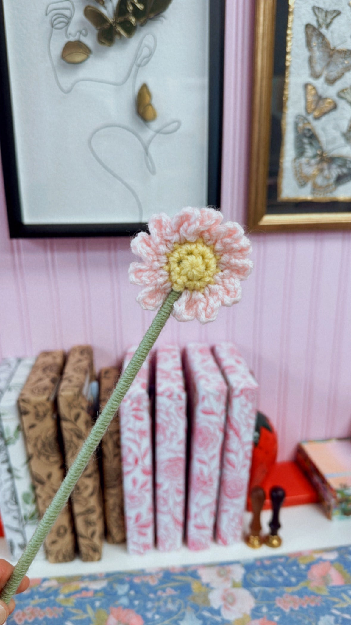Crochet Pink Daisy Flower (1)