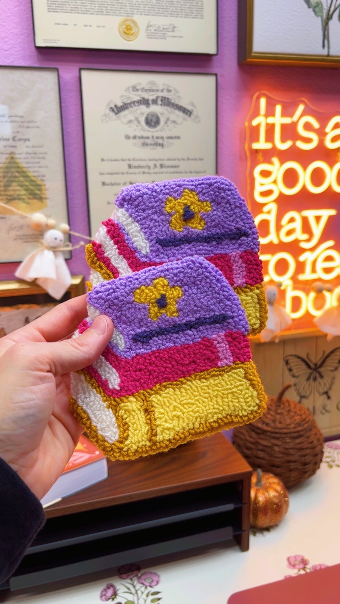 Books Mug Rug Coaster