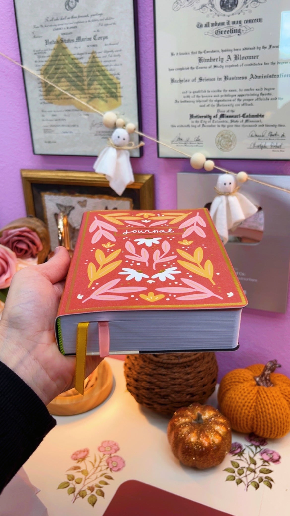 Rust Floral Softcover Journal
