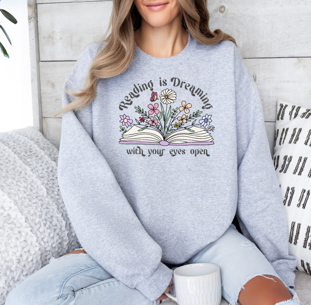 Reading is Dreaming Crewneck (Heather Grey)
