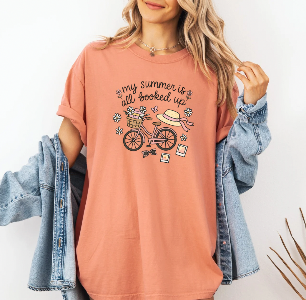 My Summer is all Booked T-shirt (Peach)