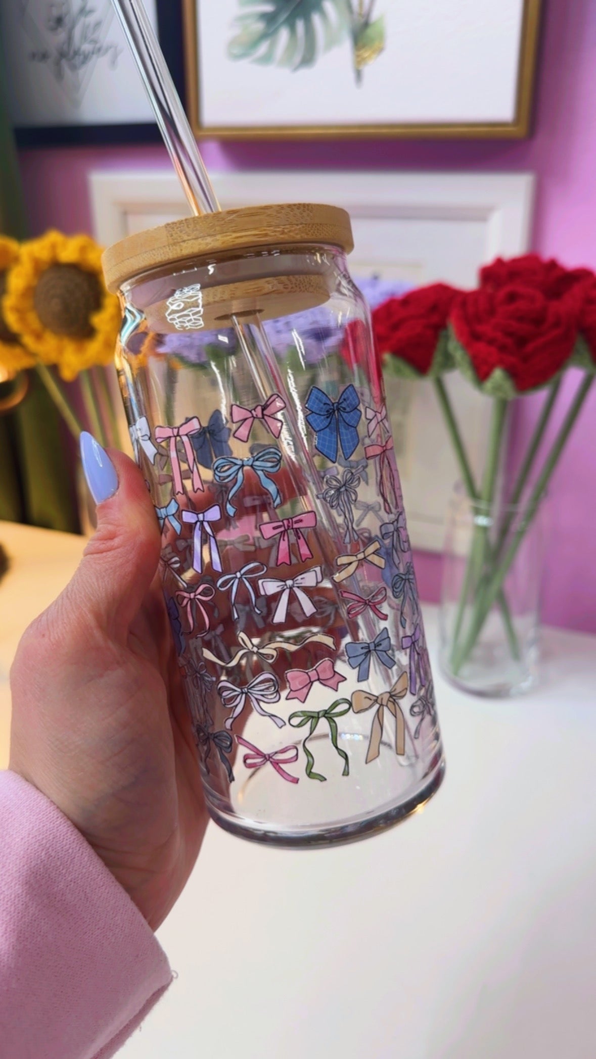 Bows 20 oz Glass Can