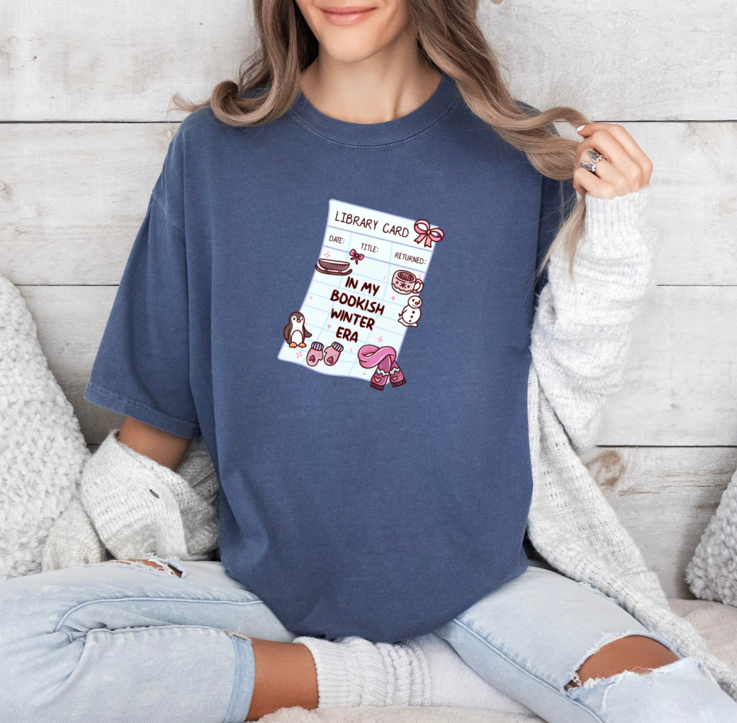 Bookish Winter Era T-shirt (Dark Blue)