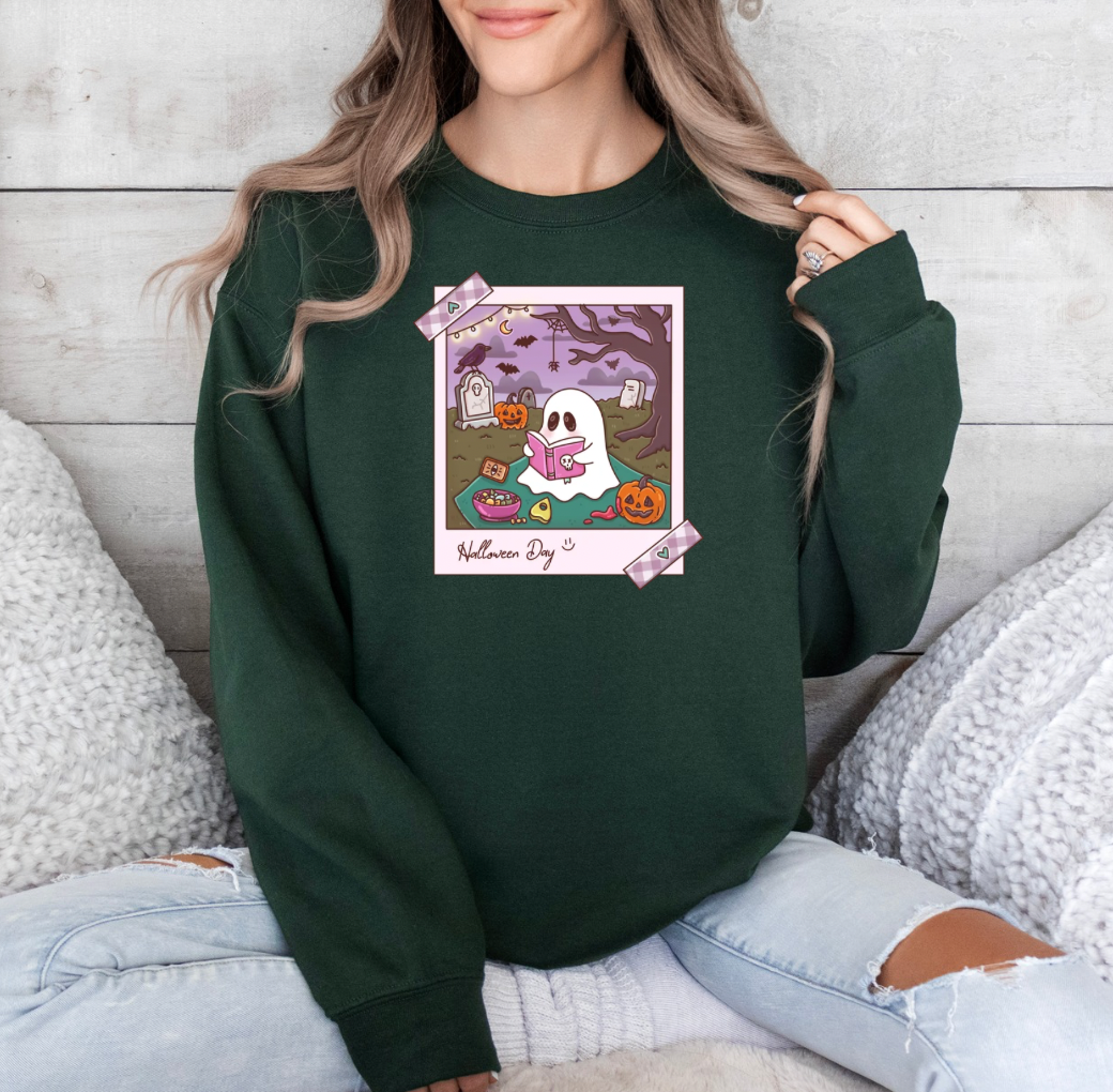 Halloween Girlie Crewneck (Forest)