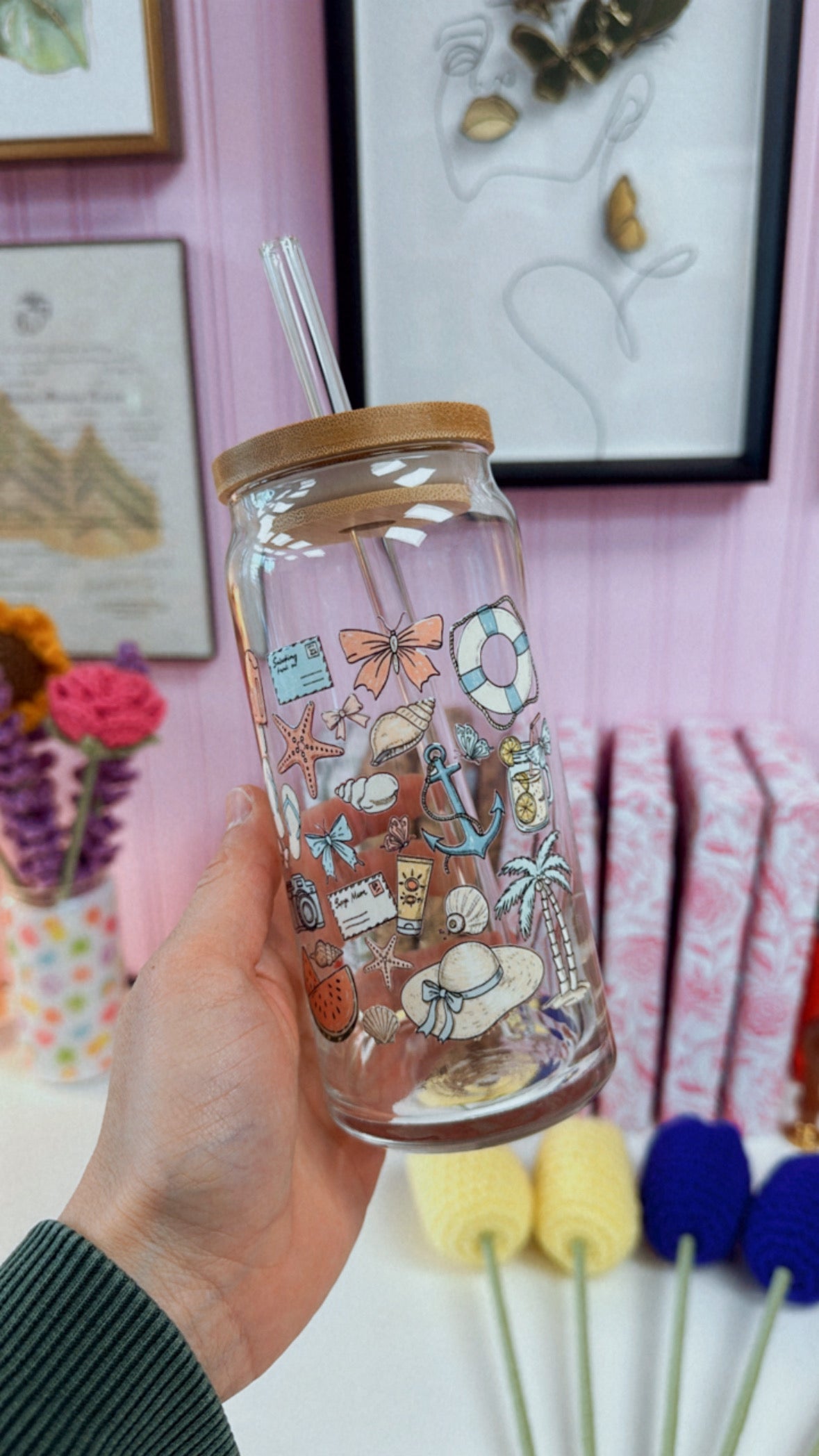 Beach Vibes 20 oz Glass