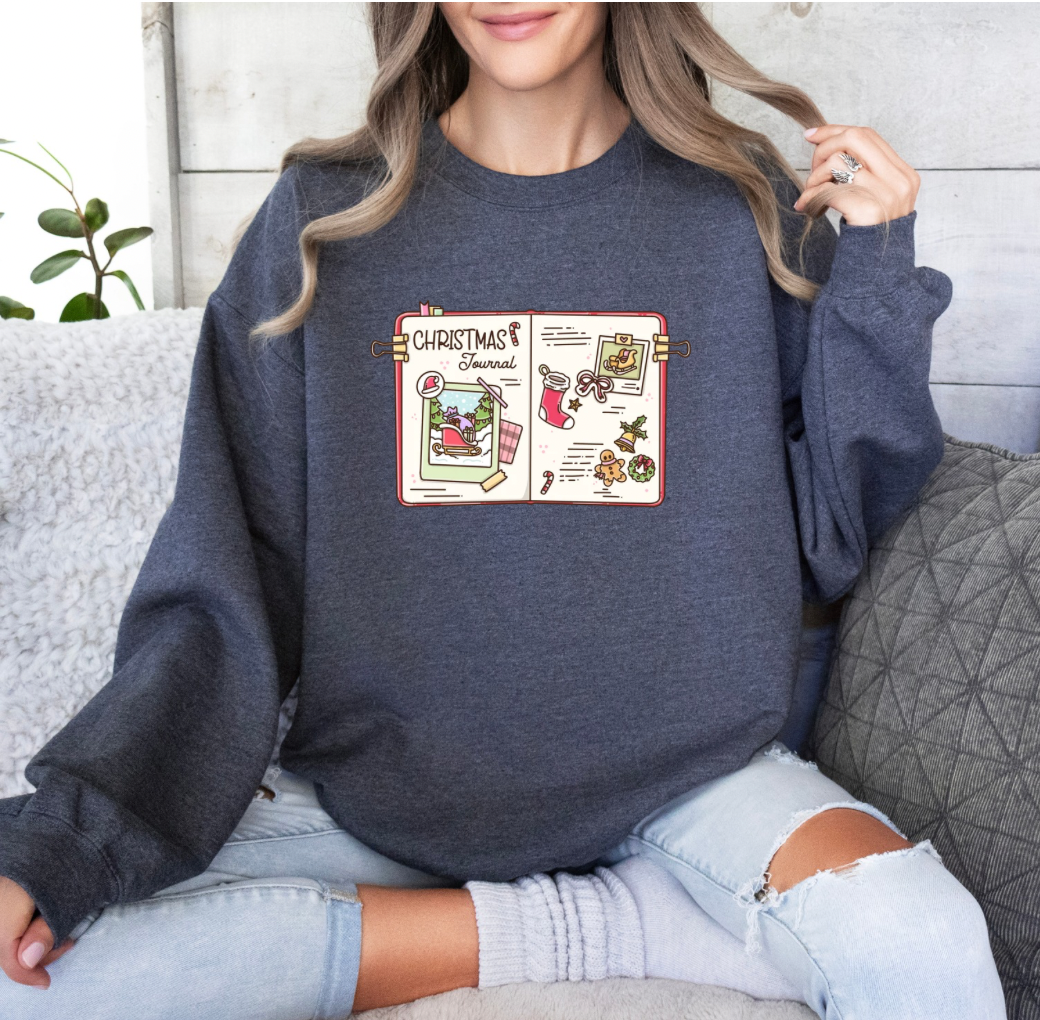 Christmas Journal Crewneck (Heather Grey)