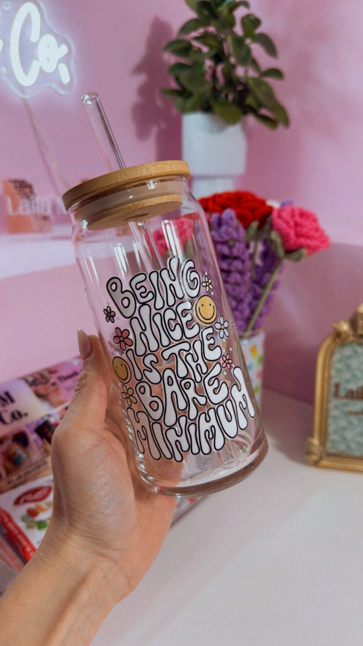 Being Nice! 20 oz Glass Can