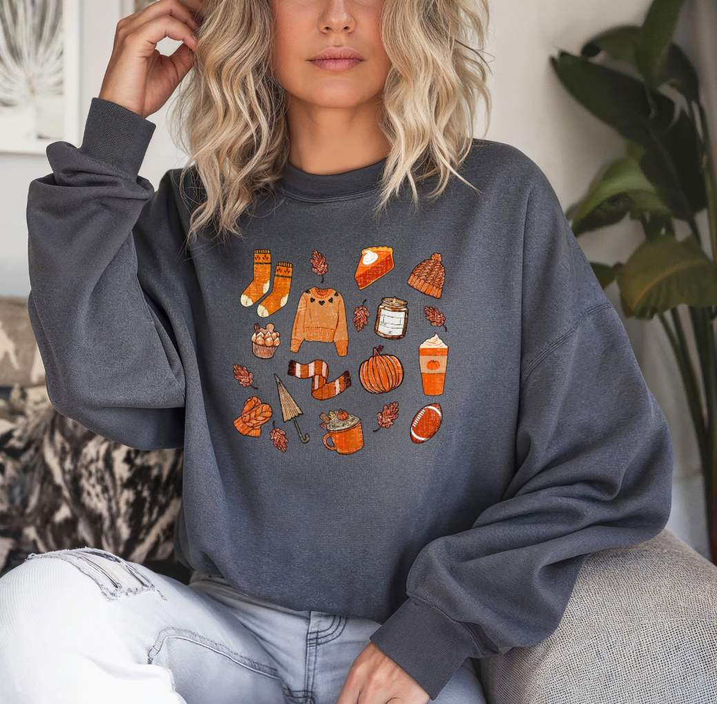 Fall Favorites Crewneck (Dark Heather)
