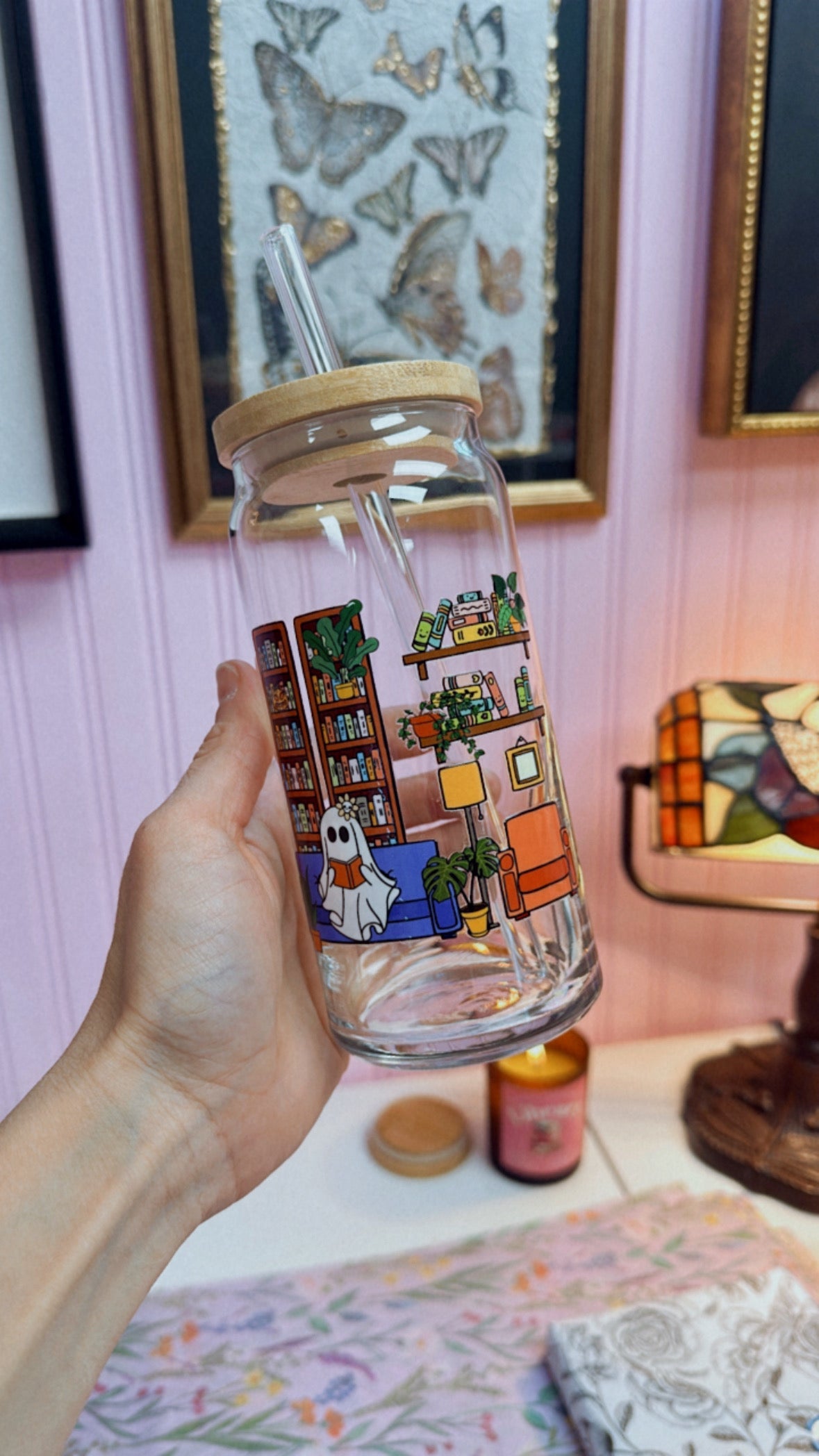 Ghostlie Books 20 oz Glass