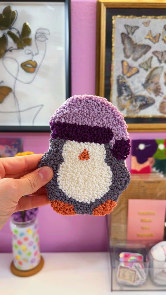 Winter Penguin Handmade Coaster